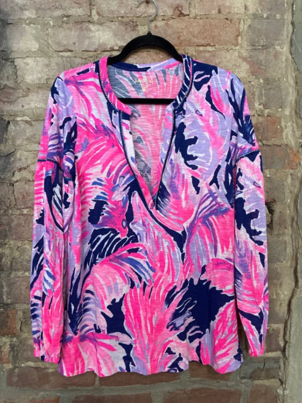 Lilly Pulitzer Navy & Pink LS Top